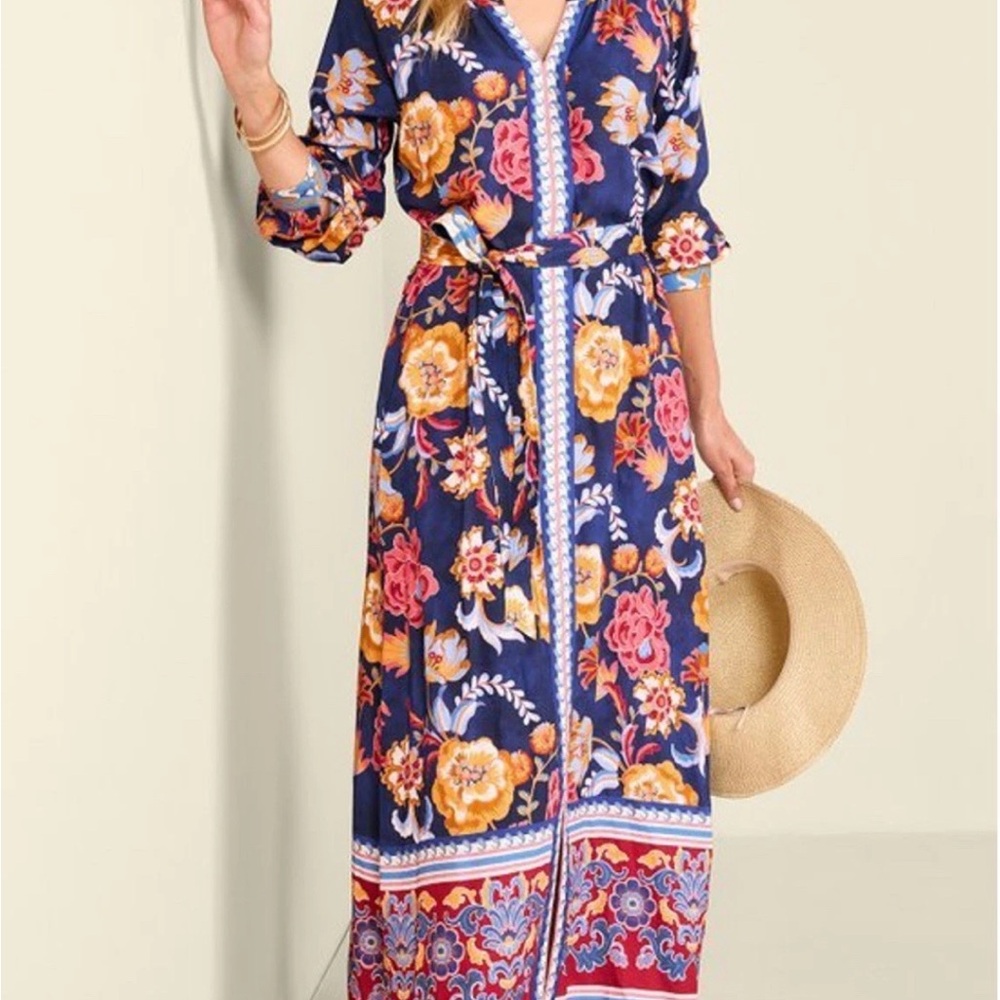 Soft Surroundings Vibrant Floral Maxi Dress